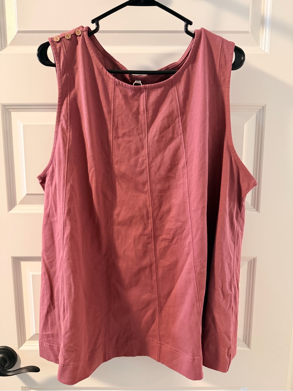 Sleeveless Button-Shoulder Lounge Set in Dusty Rose
